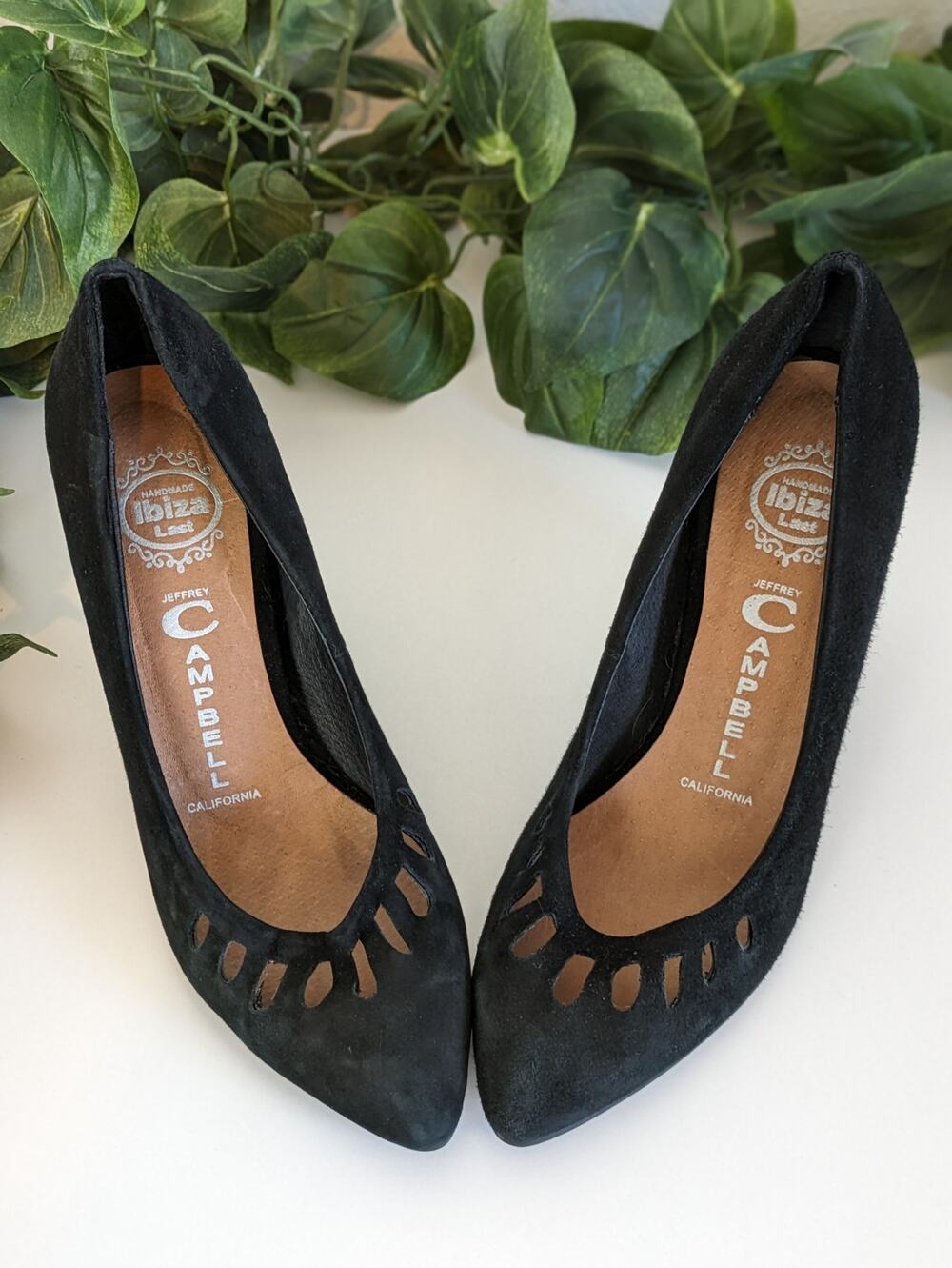 Jeffrey Campbell Wedges Heels Ann Arbor Suede Cut Out Boho Quirky Boho Size 6.5